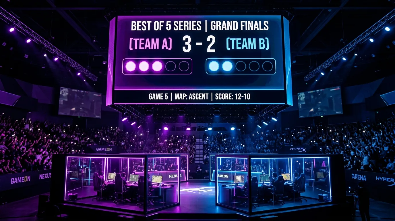 Marcador de serie Bo5 en competición profesional de League of Legends