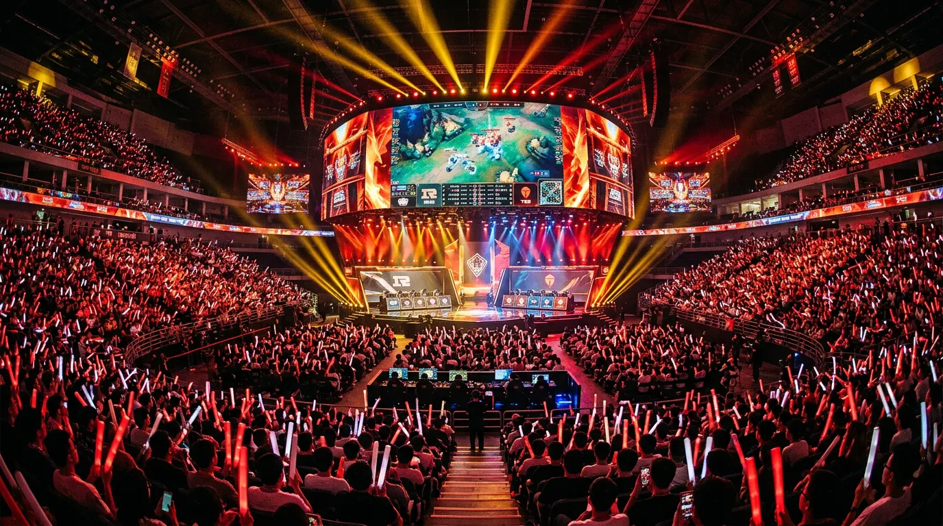 Jugadores de equipos chinos de la LPL compitiendo en League of Legends