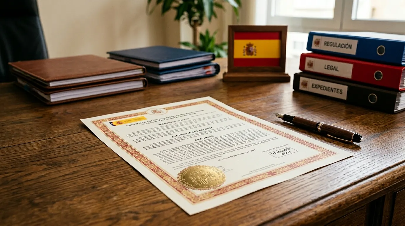 Documento oficial de la DGOJ con sello de licencia para apuestas deportivas en España